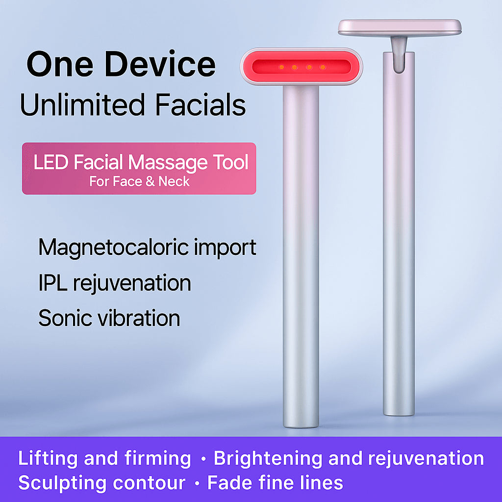 GlowWand™ 4-in-1 Facial Massager with Red Light Therapy & EMS Microcurrent