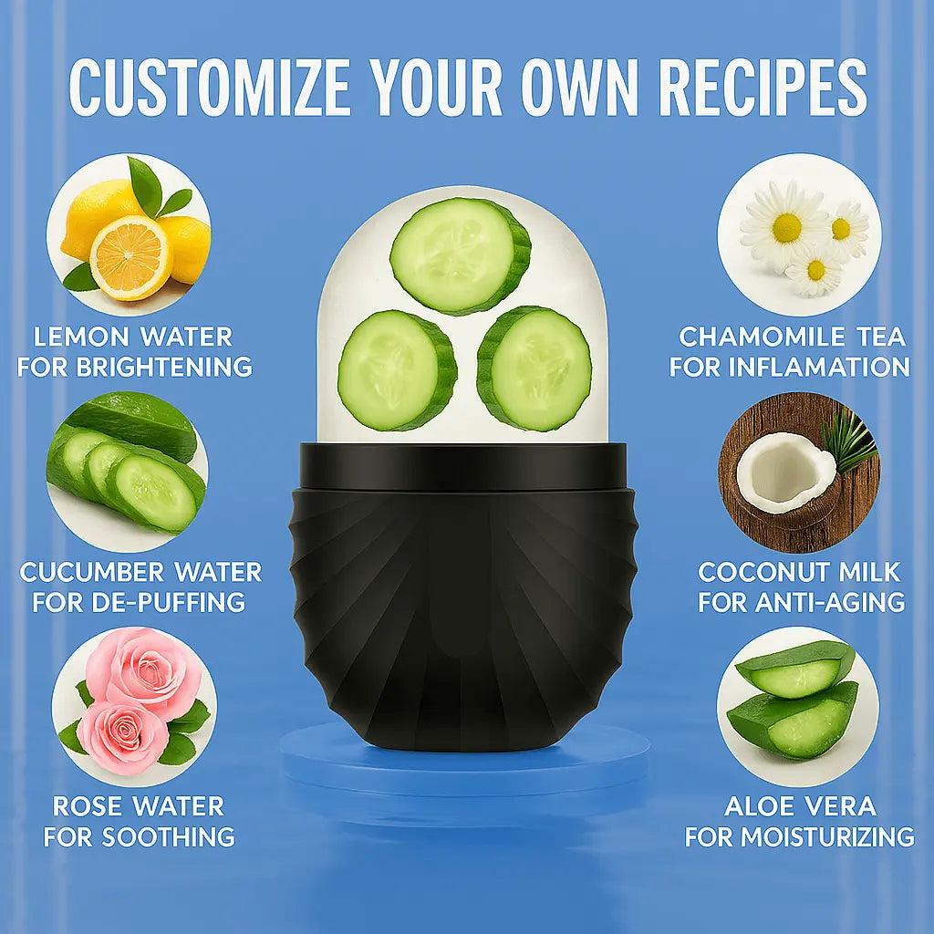 FrostGlow™ Reusable Ice Roller | De-Puff, Brighten & Soothe Skin Naturally