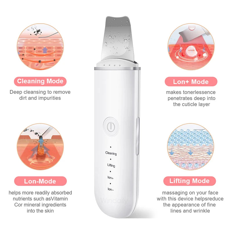 ClearGlow™ Ultrasonic Skin Scrubber | Deep Pore Cleanser & Blackhead Remover