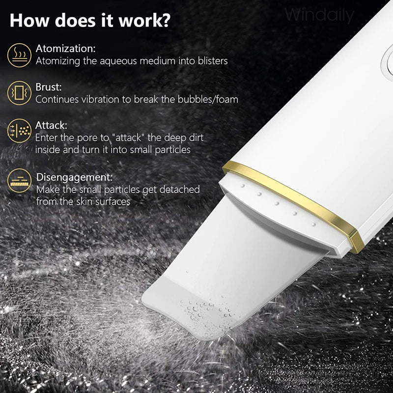 ClearGlow™ Ultrasonic Skin Scrubber | Deep Pore Cleanser & Blackhead Remover