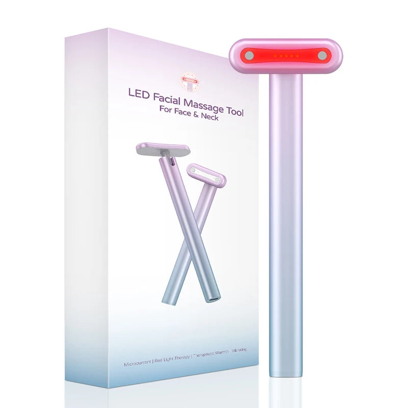 GlowWand™ 4-in-1 Facial Massager with Red Light Therapy & EMS Microcurrent