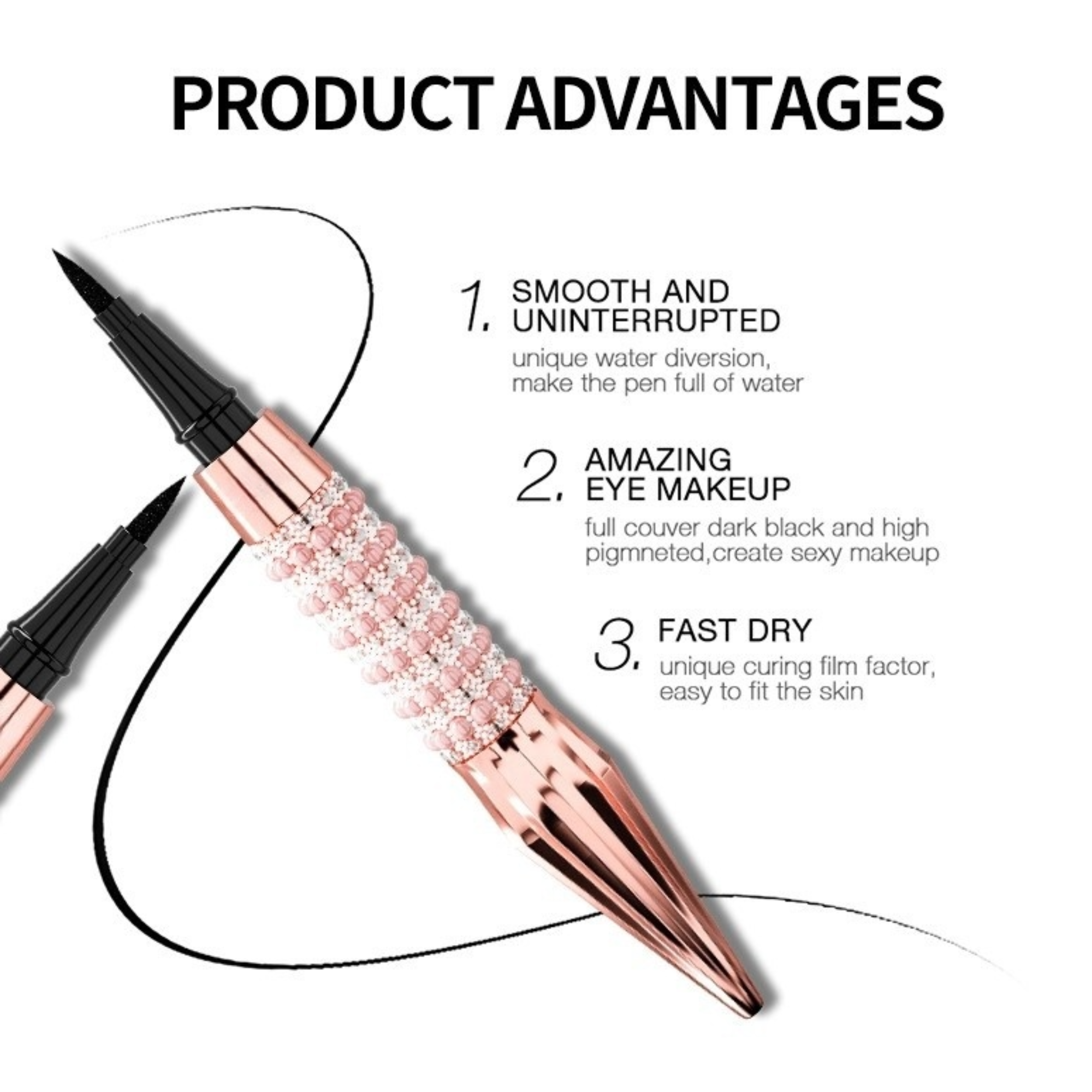 LuxeLine™ Waterproof Liquid Eyeliner – Quick-Dry, Long-Lasting Precision