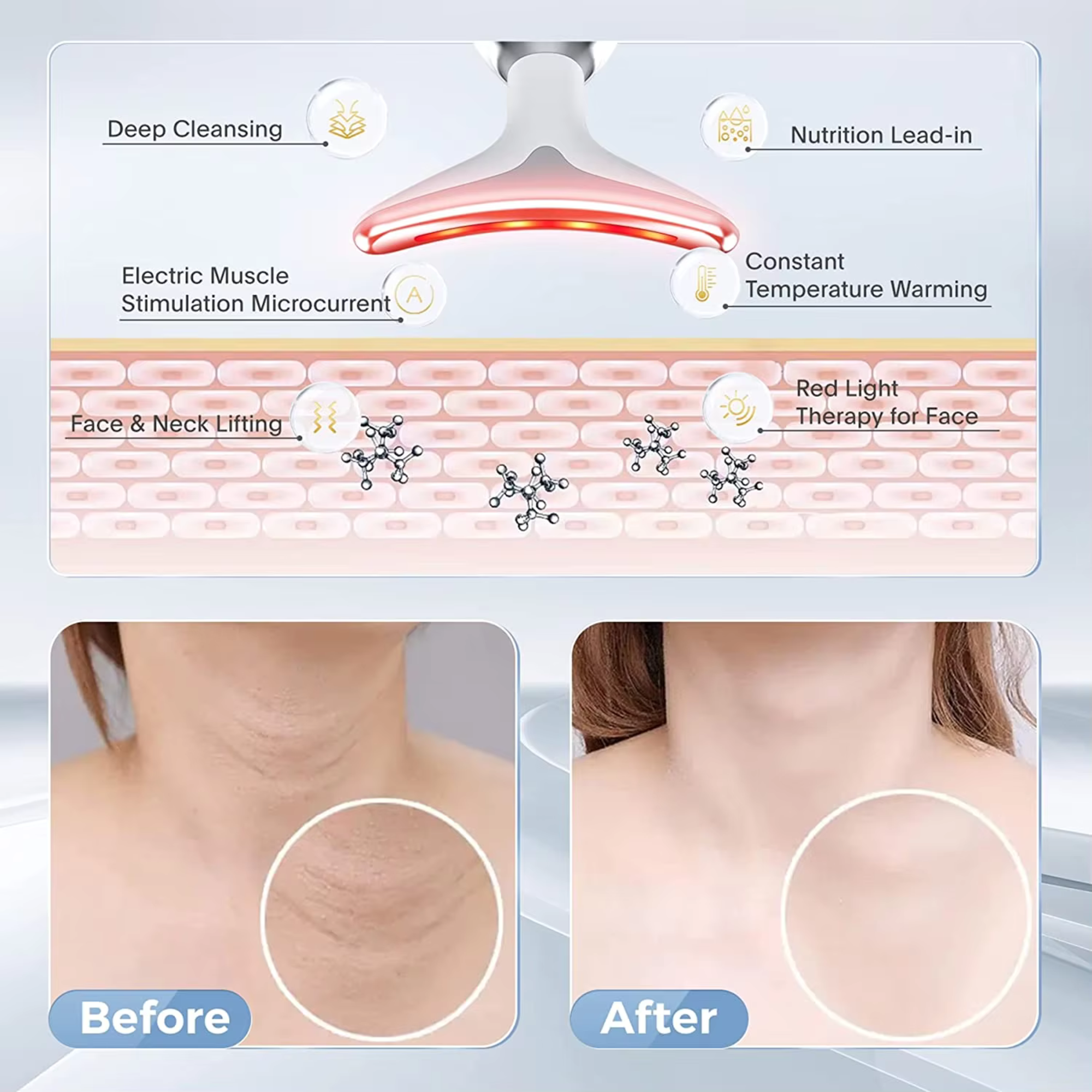 GlowLift™ Face &amp; Neck Sculptor - Deep Cleansing, EMS Therapy, and Skin Rejuvenation